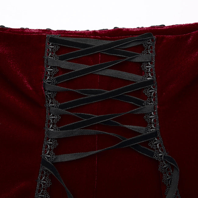 Goth Rose Fishtail Skirt