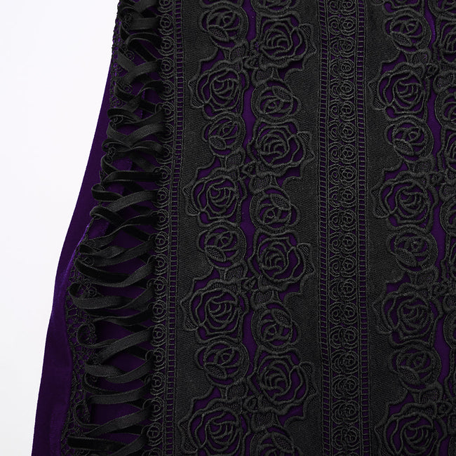 Goth Rose Fishtail Skirt