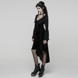Goth Ruffled Sleeves Velvet Dress