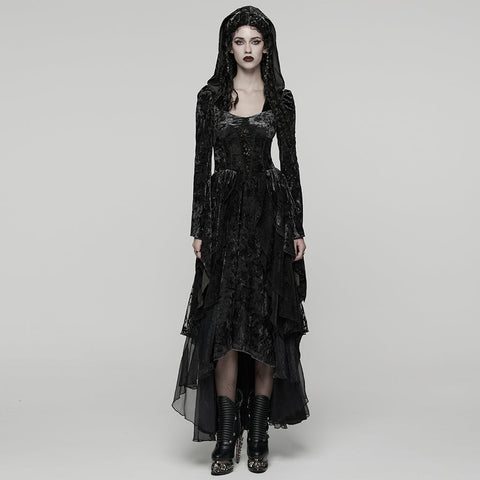 Gothic Hooded Layered Dress