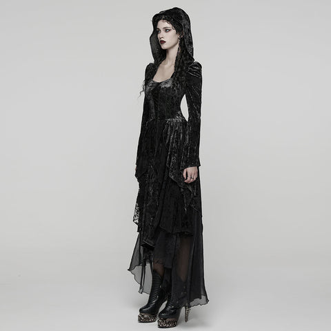 Gothic Hooded Layered Dress