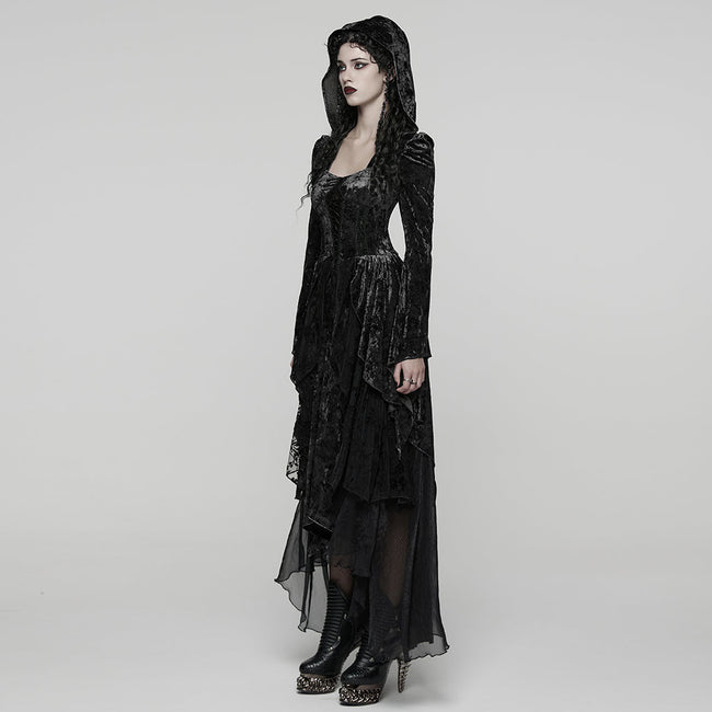 Gothic Hooded Layered Dress