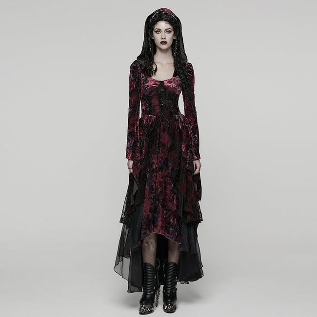 Gothic Hooded Layered Dress