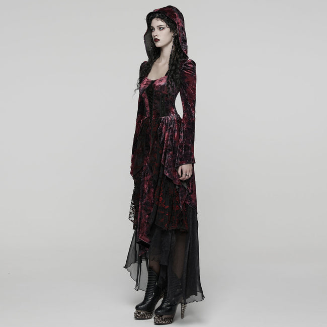 Gothic Hooded Layered Dress