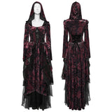Gothic Hooded Layered Dress