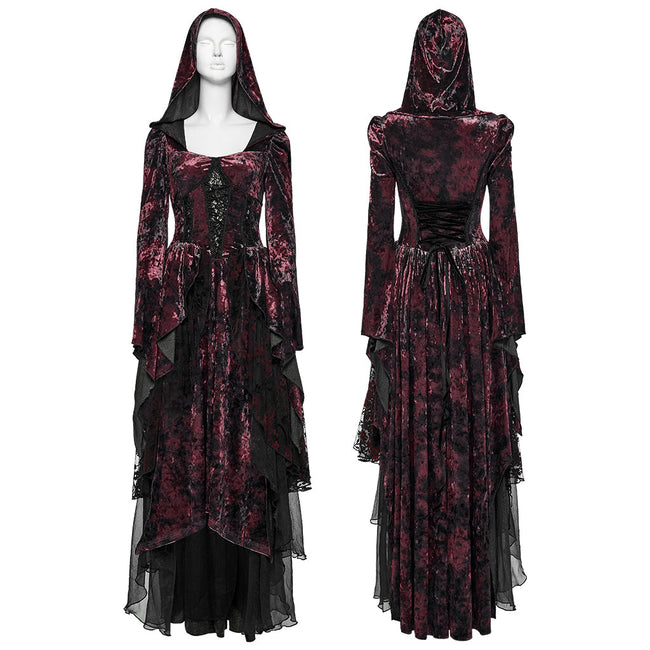 Gothic Hooded Layered Dress