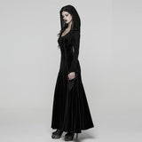 Goth Hooded Velvet Dress