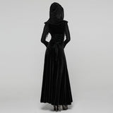 Goth Hooded Velvet Dress