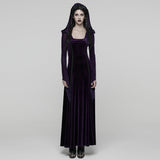 Goth Hooded Velvet Dress