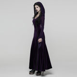 Goth Hooded Velvet Dress