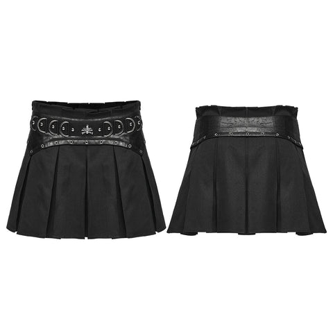 Punk Pleated Mini Skirt