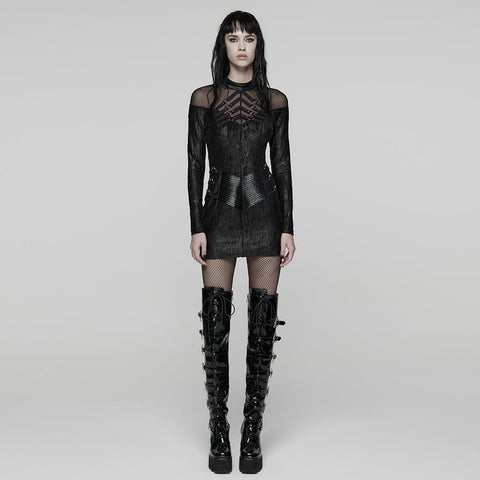 Punk Rebellious Sheer Mesh Dress