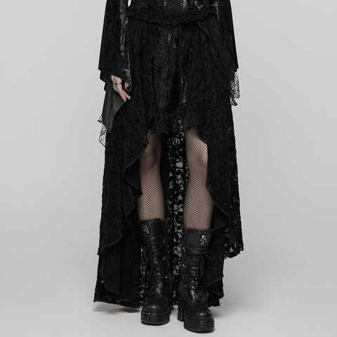 Goth Lace High-low Skirt