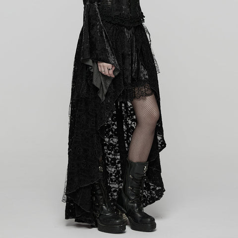 Goth Lace High-low Skirt