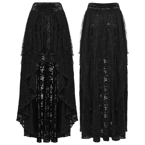 Goth Lace High-low Skirt