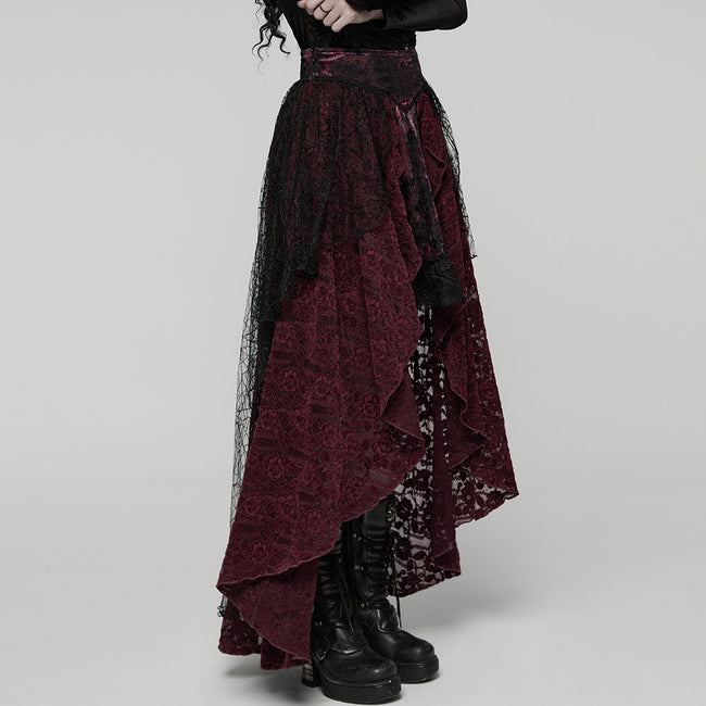 Goth Lace High-low Skirt