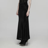 Goth lace velvet fishtail skirt