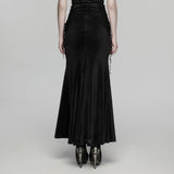 Goth lace velvet fishtail skirt