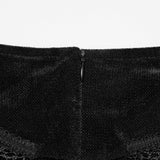 Goth lace velvet fishtail skirt