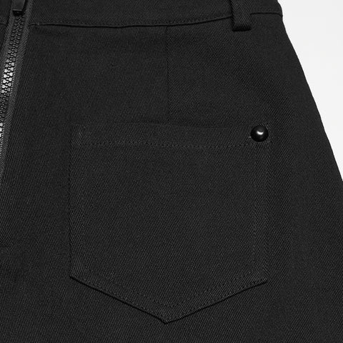Punk Skull Embroidered Skirt