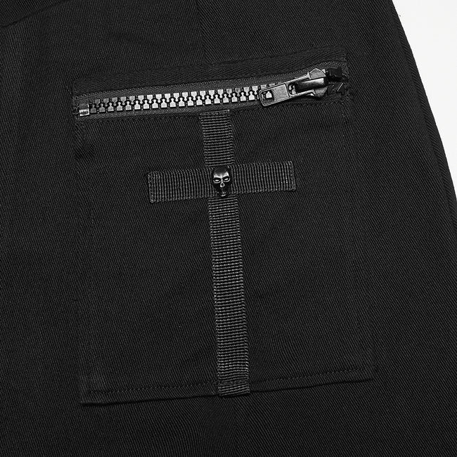 Punk Skull Embroidered Skirt