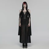 Goth off shoulder V-neck dress