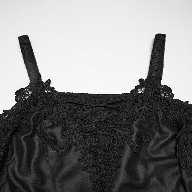 Goth off shoulder V-neck dress