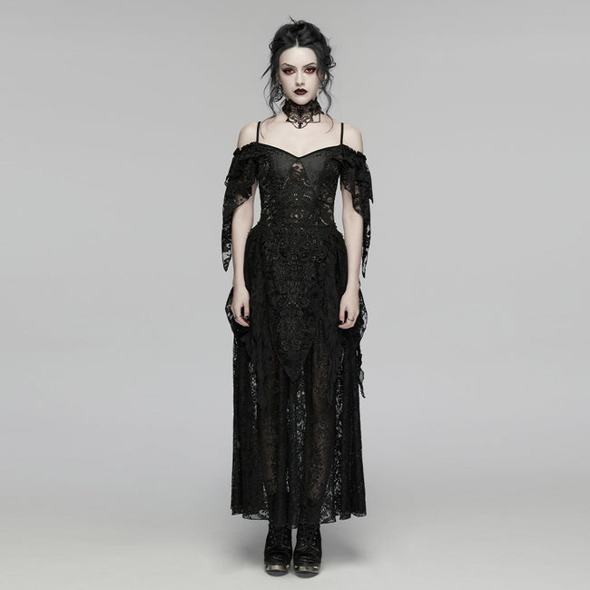 Goth layered slip dress