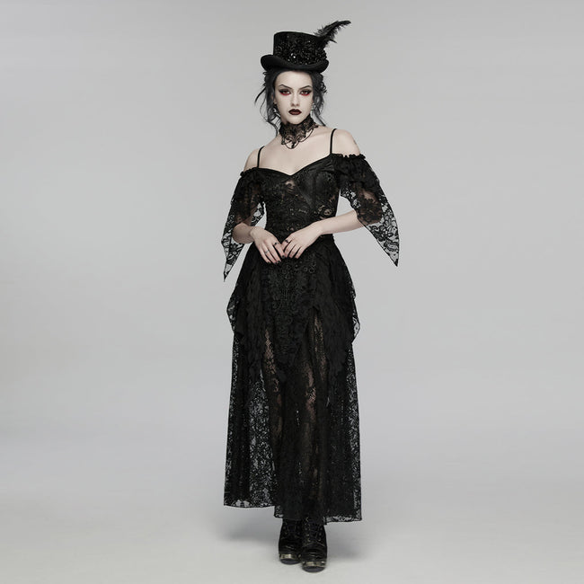 Goth layered slip dress