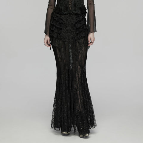 Goth Romantic Lace Layered Skirt