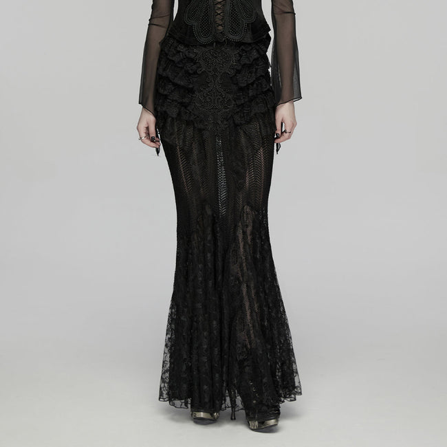 Goth Romantic Lace Layered Skirt