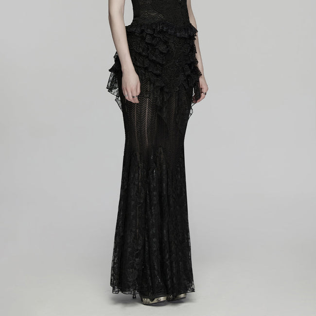 Goth Romantic Lace Layered Skirt