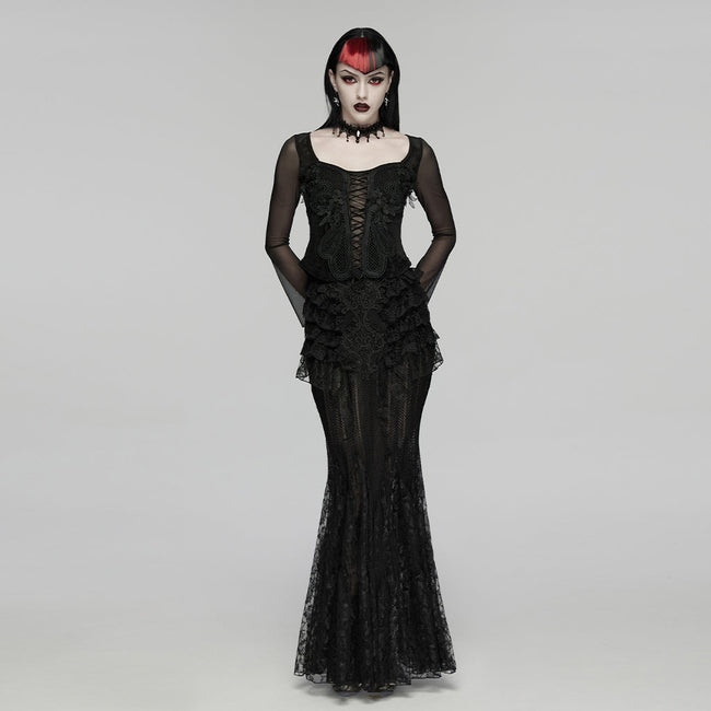 Goth Romantic Lace Layered Skirt