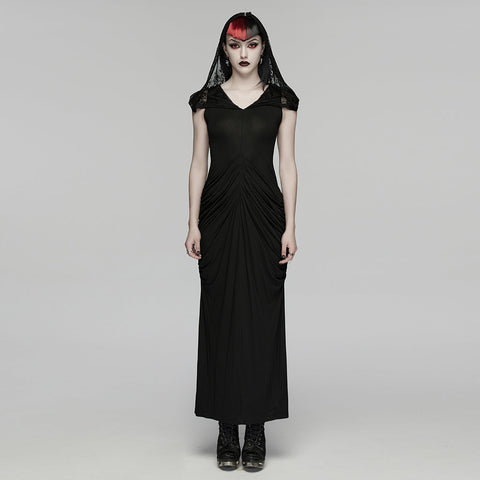 2-in-1 Elegant Gothic Nun Maxi Dress
