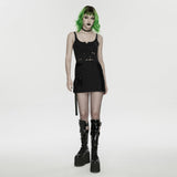 Cyberpunk asymmetrical bodycon skirt