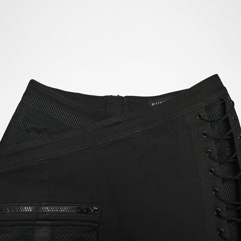 Cyberpunk asymmetrical bodycon skirt