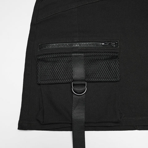 Cyberpunk asymmetrical bodycon skirt