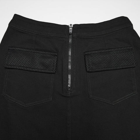 Cyberpunk asymmetrical bodycon skirt