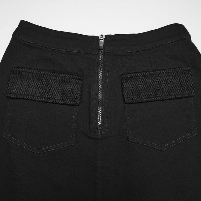 Cyberpunk asymmetrical bodycon skirt