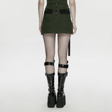 Cyberpunk asymmetrical bodycon skirt