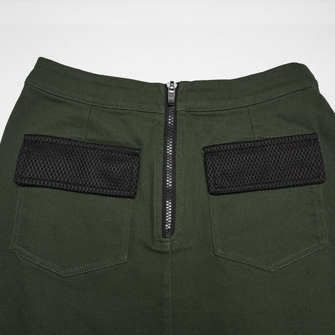 Cyberpunk asymmetrical bodycon skirt