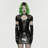Punk patent leather dress