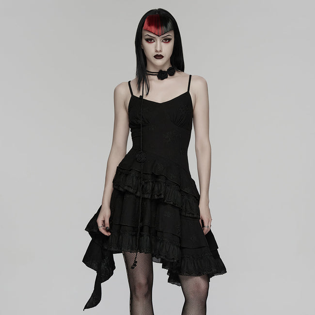 Goth embroidered slip dress