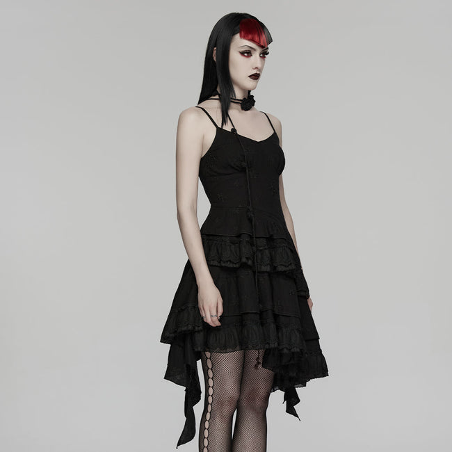 Goth embroidered slip dress