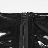 Punk patent leather military skirt