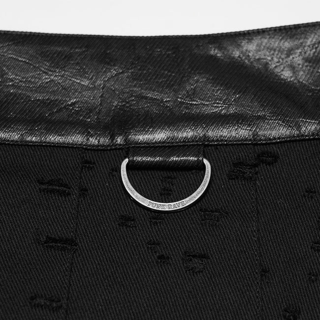 Punk irregular denim men's skirt