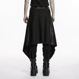 Punk irregular denim men's skirt