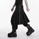 Punk irregular denim men's skirt