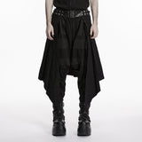 Punk irregular denim men's skirt
