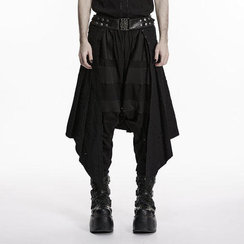 Punk irregular denim men's skirt